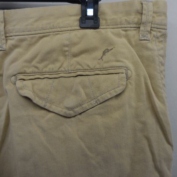Tommy Bahama Men's Silk Cotton Blend Shorts 42 Tan Flat Front Casual Island Golf - Picture 2 of 4